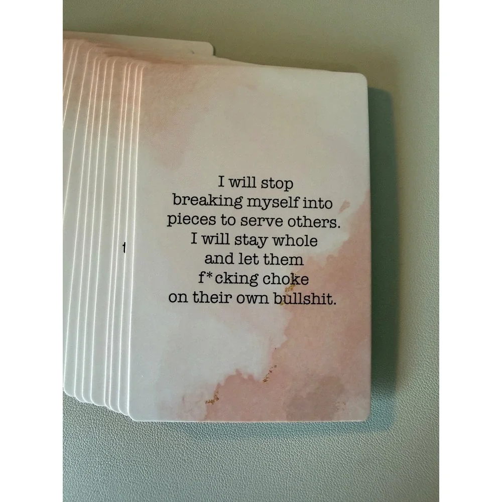 Affirmations for Daily Motivational Sweary Card Deck with Gold Foil
